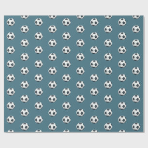 Papier Cadeau Garçons Bleu Sports Soccer Enfants