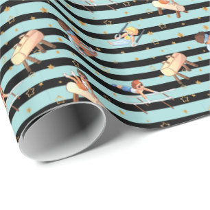 Papier Cadeau Garçons Gymnastique Anneaux Parallel Bars Pommel H
