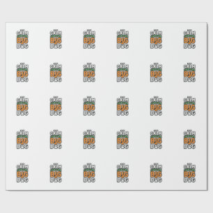 Papier Cadeau Garde calme grand chien design vectoriel vintage_1