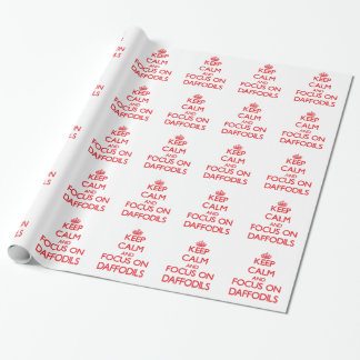 Papier Cadeau Gardez le calme et le foyer sur des jonquilles