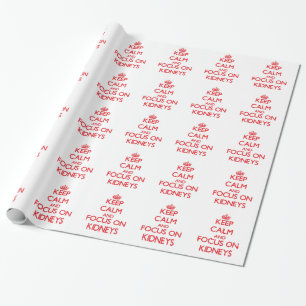 Papier Cadeau Gardez le calme et le foyer sur des reins