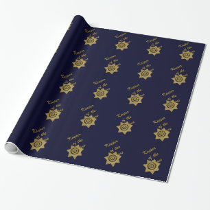 Papier Cadeau Gardien de l'emballage Cons-Gold Badge-Blue-Gift
