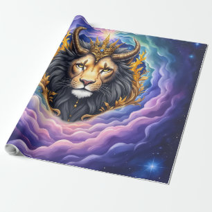 Papier Cadeau Gardiens au clair de lune – Lion cosmique.