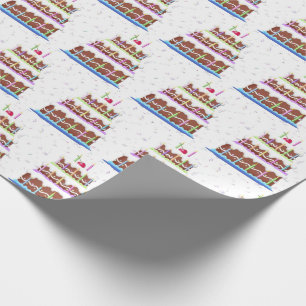 Papier Cadeau Gâteau D'Anniversaire Avec Confetti