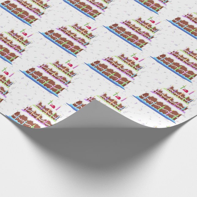 Papier Cadeau Gâteau D'Anniversaire Avec Confetti (Coin)