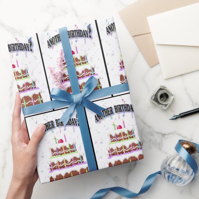 Papier Cadeau Gâteau D'Anniversaire Avec Confetti (Cadeaux)