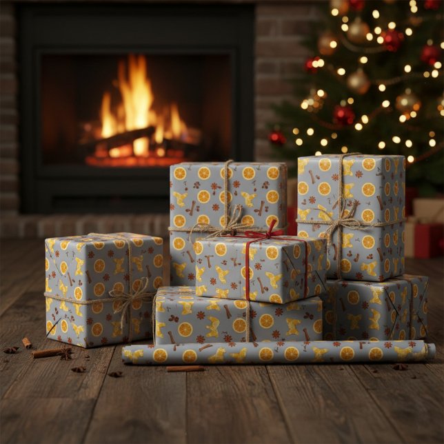 Papier Cadeau Gâteau de Noël Scandinave au Gingembre et Agrumes (Créateur téléchargé)