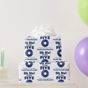 Papier Cadeau Gâteau Police Drôle 50e Anniversaire