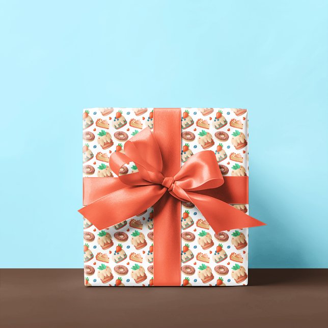 Papier Cadeau Gâteaux et beignets aux bleuets fraises (Créateur téléchargé)