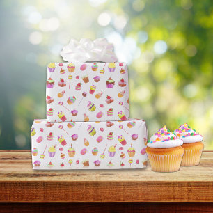 Papier Cadeau Gâteaux sucrés délicieux gâteaux