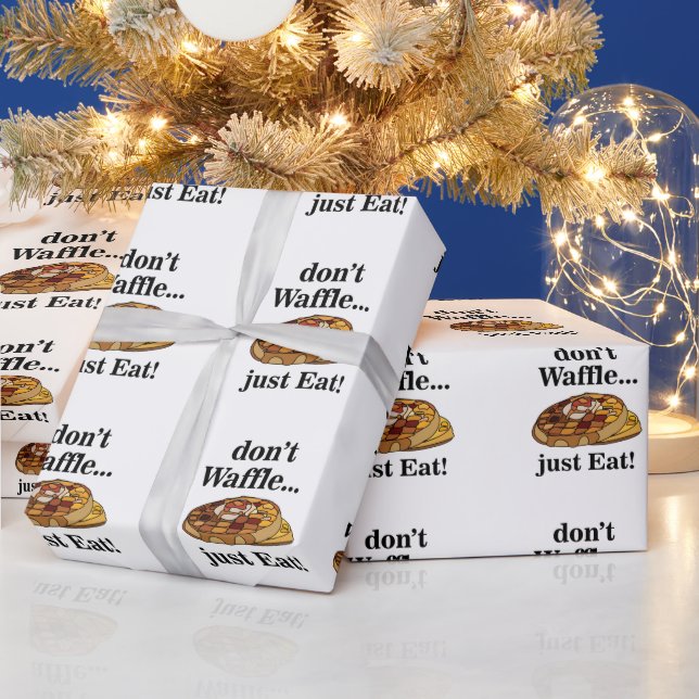 Papier Cadeau Gaufre Dessert Nourriture Drôle Fête (Vacances)