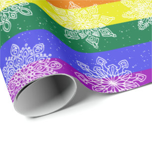 Papier Cadeau Gay pride Drapeau Motif de Noël