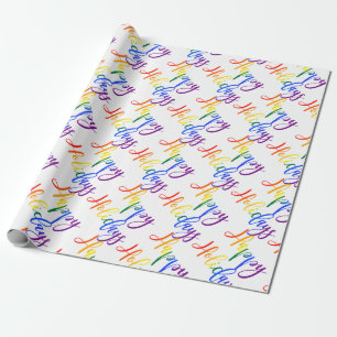 Papier Cadeau Gay pride Noël LGBT Rainbow Joyeuses fêtes