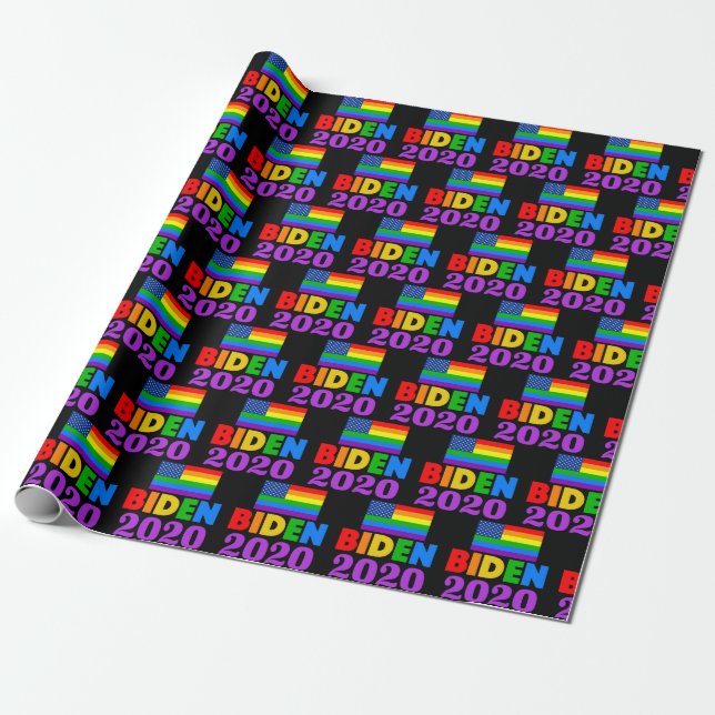 Papier Cadeau Gay pride Rainbow de Biden 2020 (Déroulé)