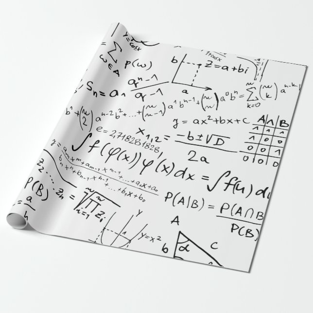 Papier Cadeau Geek mathématique, Motif de résolution de problème (Déroulé)