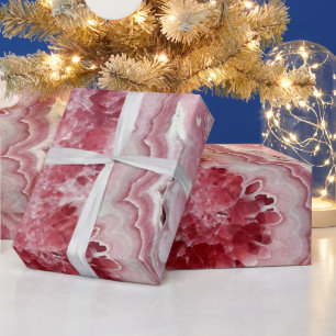 Papier Cadeau Géode cristal rose