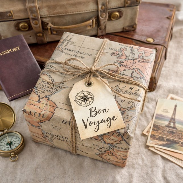 Papier Cadeau Géographie de la carte mondiale  (Créateur téléchargé)