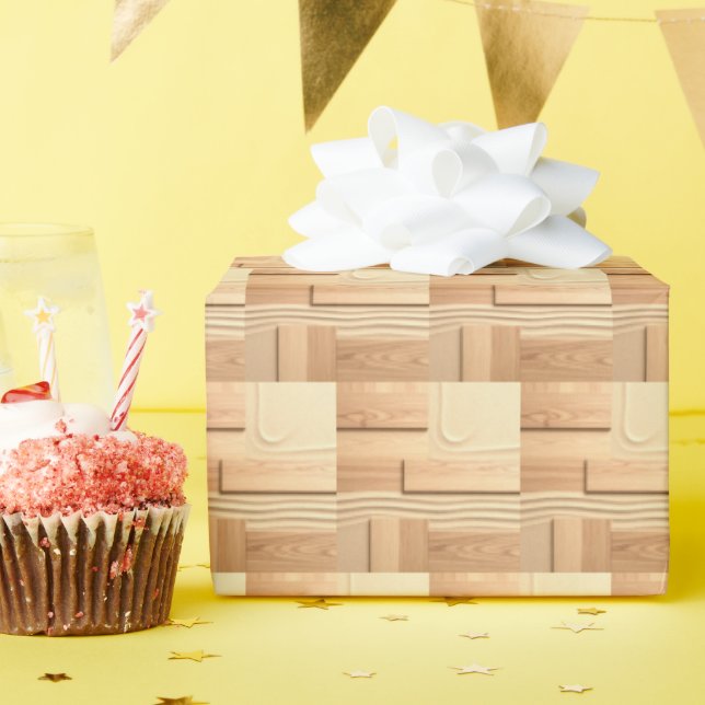 Papier Cadeau Geometric Wood On Sand Design (Fête d'anniversaire)