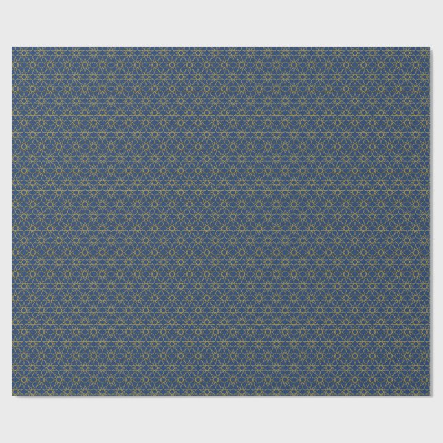 Papier Cadeau Géométrie Lapis Or (Plat)