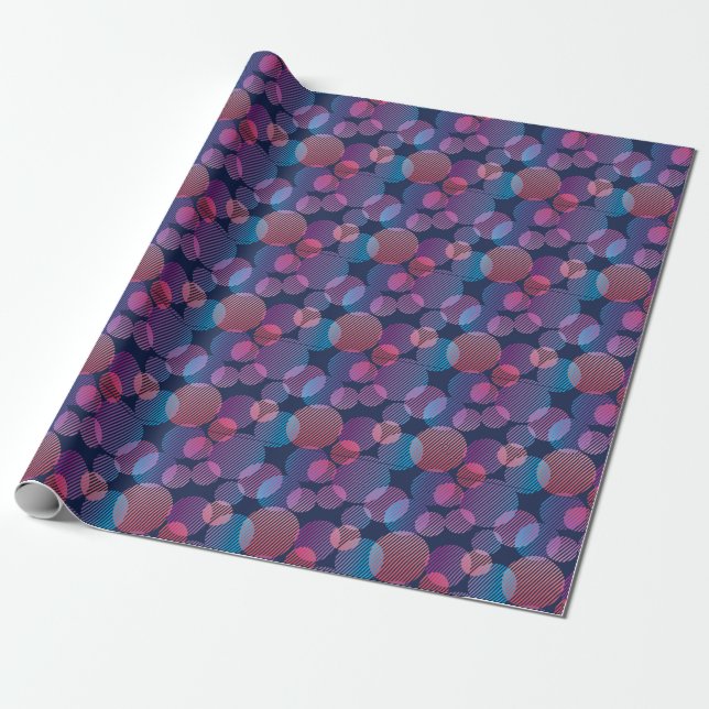 Papier Cadeau Géométrie tropicale : Conception nocturne violette (Déroulé)