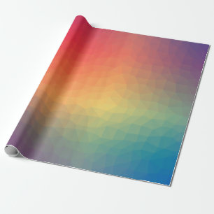 Papier Cadeau Géométrique à dégradé arc-en-ciel coloré