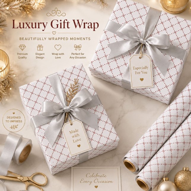 Papier cadeau géométrique blanc (Créateur téléchargé)