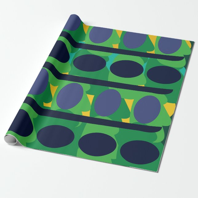 Papier Cadeau Géométrique Moderne Abstrait Coloré (Déroulé)