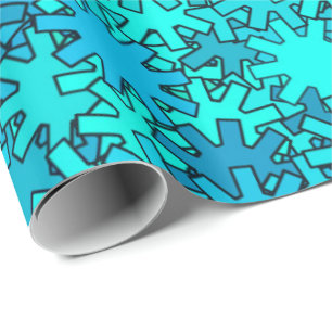 Papier Cadeau Géométrique moderne, bleu mer et turquoise