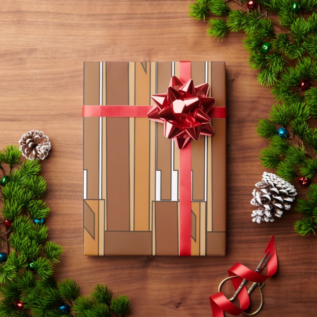 Papier Cadeau Géométrique Moderne du Milieu du Siècle (Cadeau de vacances)
