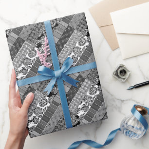 Papier Cadeau Géométrique, Motif, noir et blanc