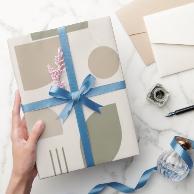 Papier Cadeau Géométrique Neutre Moderne (Cadeaux)