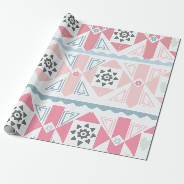 Papier cadeau géométrique pastel (Déroulé)