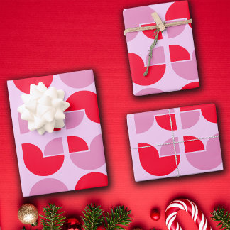 Papier cadeau géométrique rétro tulipe