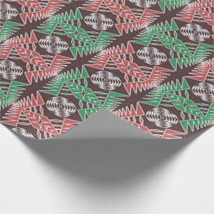 Papier Cadeau Géométrique tribal africain ethnique