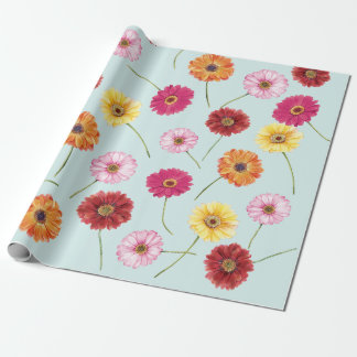 Papier Cadeau Gerbera,pink,red,orange,yellow wrapping