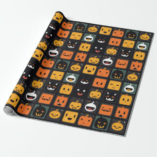 Papier Cadeau Ghosts and pumpkins emoji on Halloween