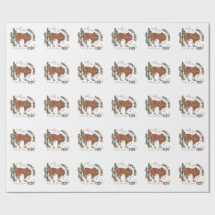 Papier Cadeau Giddy Up Jingle Horses Ramassez Vos Pieds Noël