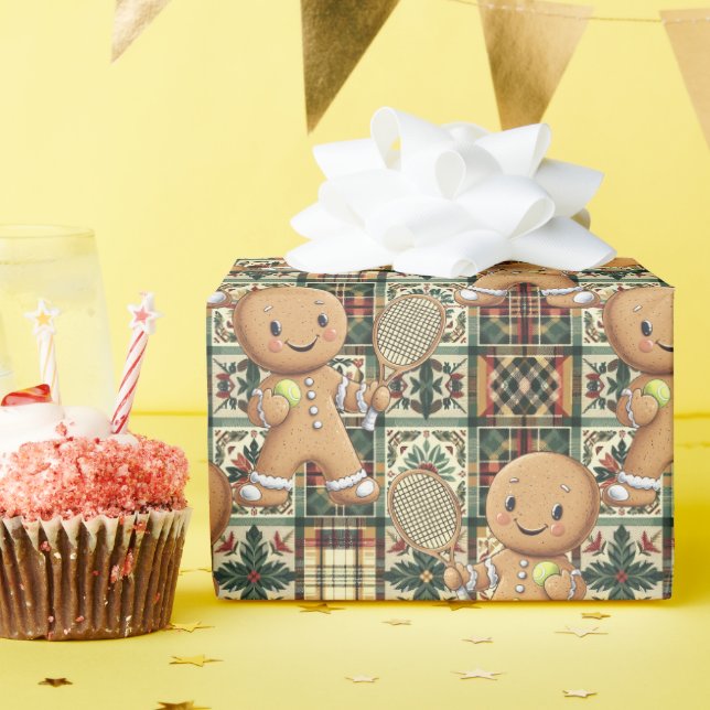 Papier Cadeau Gingbread Tennis Grand Chelem 🎾 🎄 (Fête d'anniversaire)