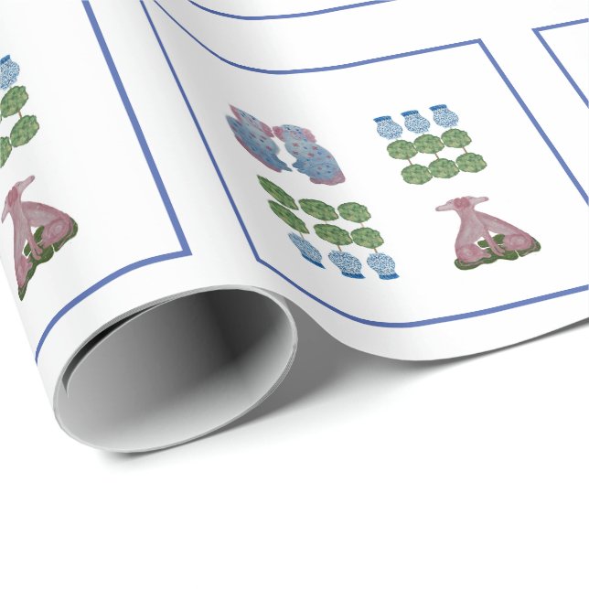 Papier Cadeau Ginger Jar, Chien du Staffordshire (Coin rond)