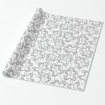 Papier Cadeau Gingerbreads Cute Black and White Christmas<br><div class="desc">Motif de Noël doux avec pain d'épices souriant Cookies de l'homme et flocons de neige. Simple,  moderne,  monochrome en pain d'épices design motif xmas. Un cadeau parfait pour vos amis et votre famille pour les vacances d'hiver.</div>