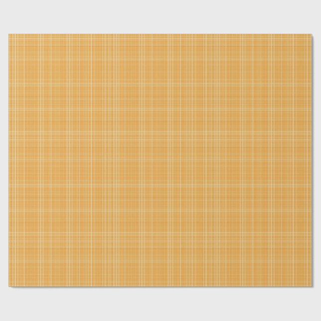 Papier Cadeau Gingham à carreaux dorés subtils (Plat)