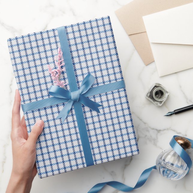 Papier Cadeau Gingham bleu (Cadeaux)