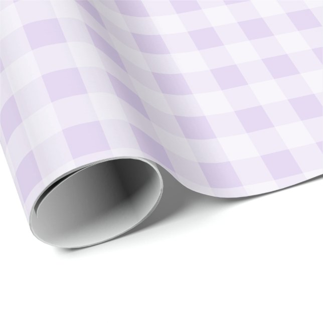 Papier Cadeau Gingham carreauté violet pastel (Coin rond)