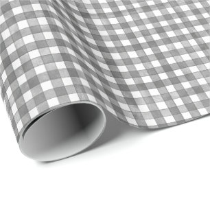 Papier Cadeau Gingham Classique Noir