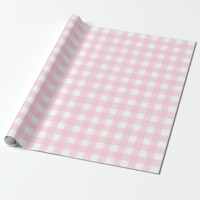Papier Cadeau Gingham rose (Déroulé)