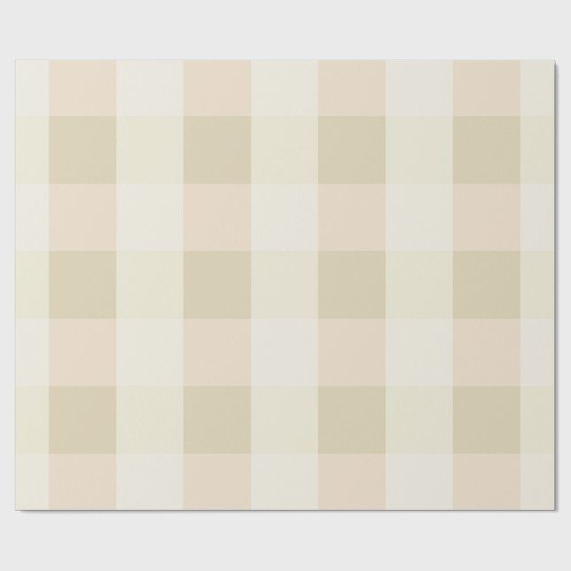 Papier Cadeau Gingham | Rose & Crème (Plat)
