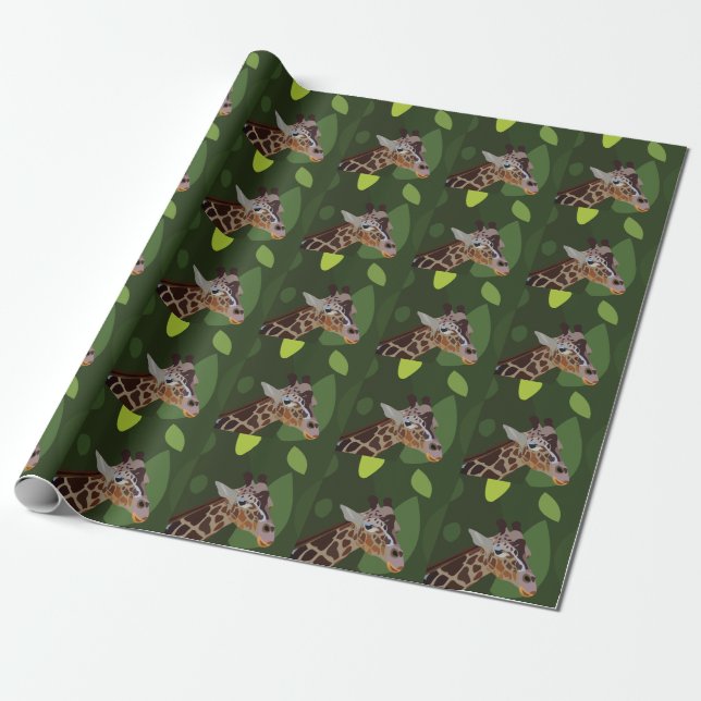 Papier Cadeau Girafe Animal  (Déroulé)