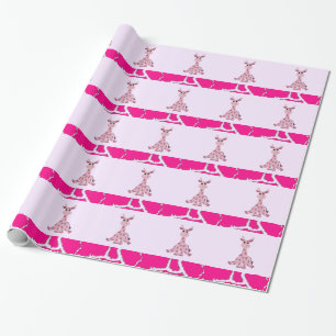 Papier Cadeau Girafe assise avec impression fourrure de girafe