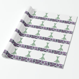 Papier Cadeau Girafe assise avec impression fourrure de girafe