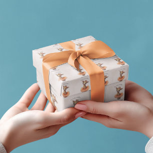 Papier Cadeau Girafe Ballerine Personnalisée Tutu Fille Bébé Sho